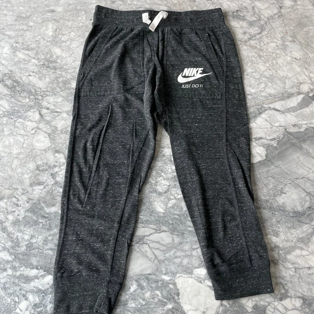 Nike Activewear Drawstring Waist Jogger Pants Gray XS